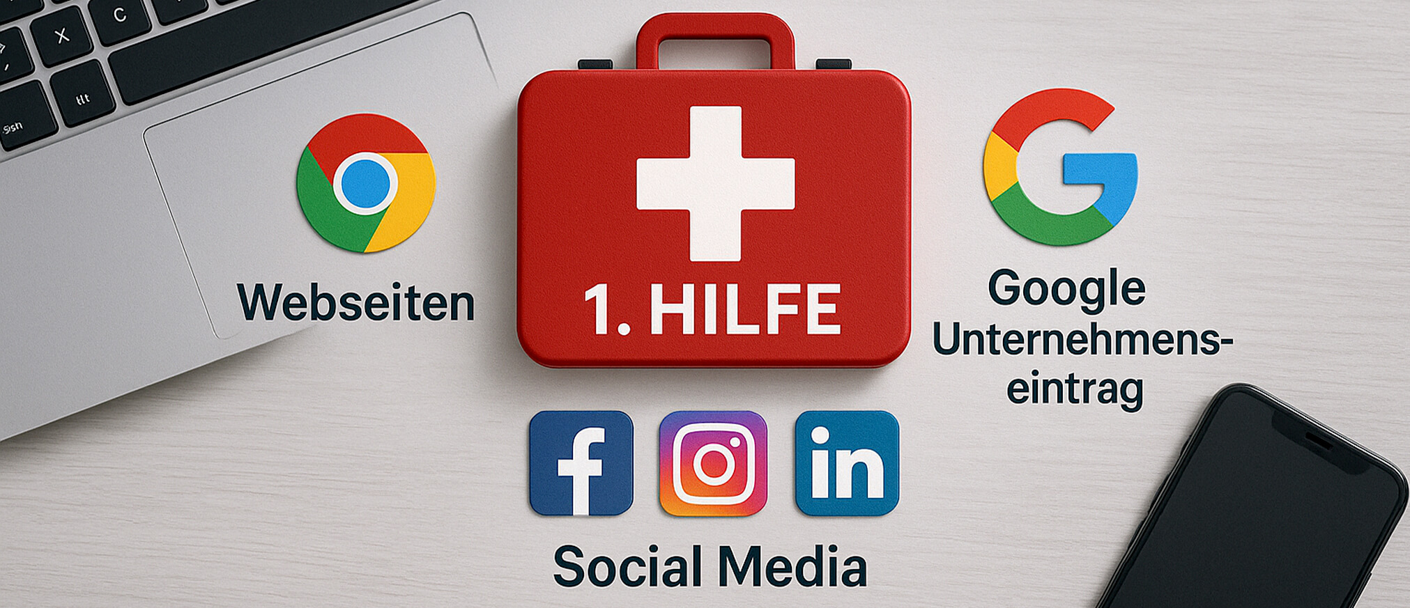 1. Hilfe im Web - Webseite, Socialmedia und Google Unternehmensprofil