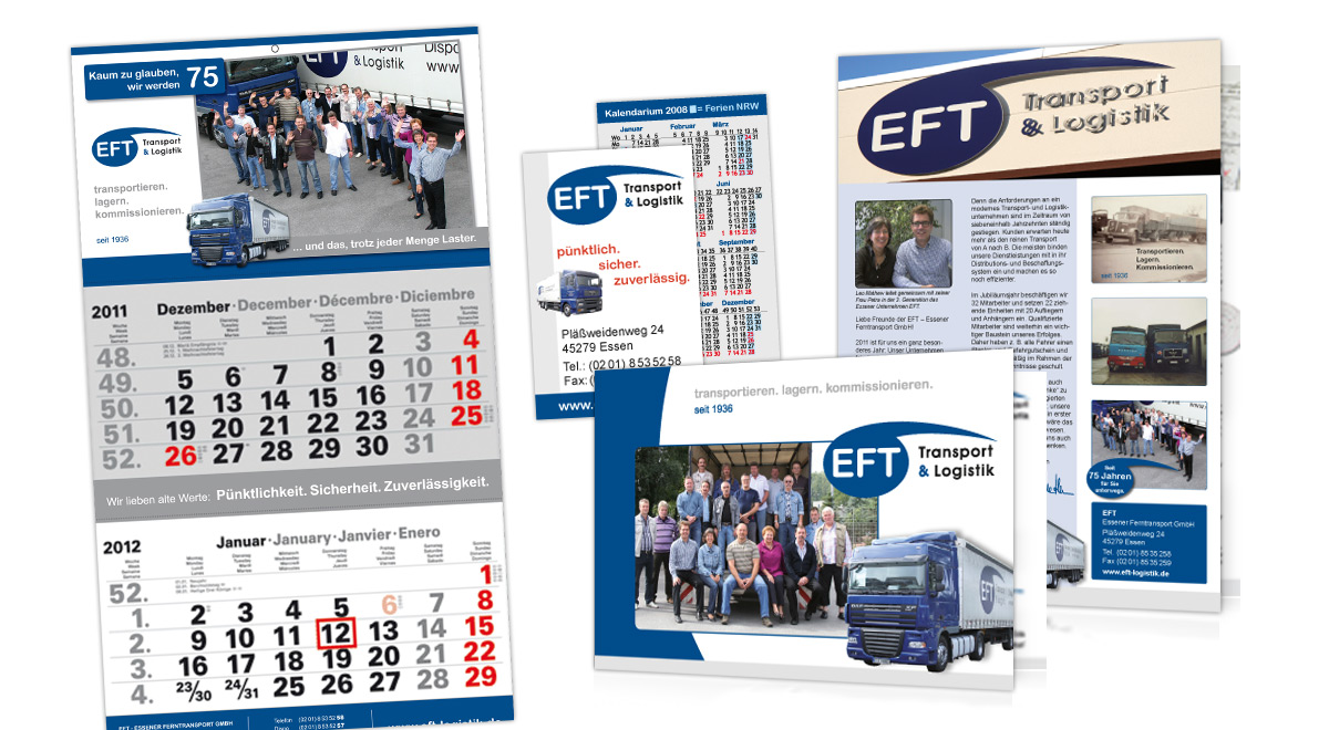 Kalender, Karten und Kundenzeitung für EFT